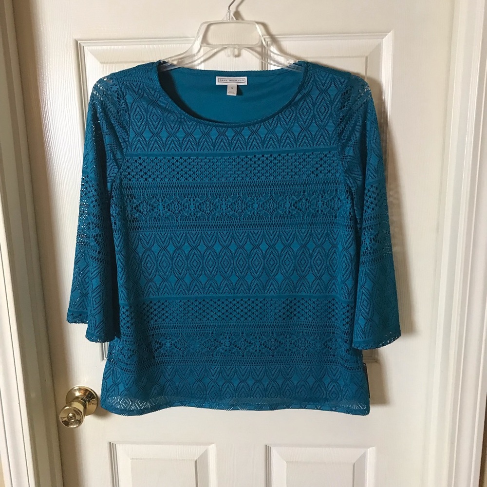 Dana Buchman NWT Blouse Teal Medium